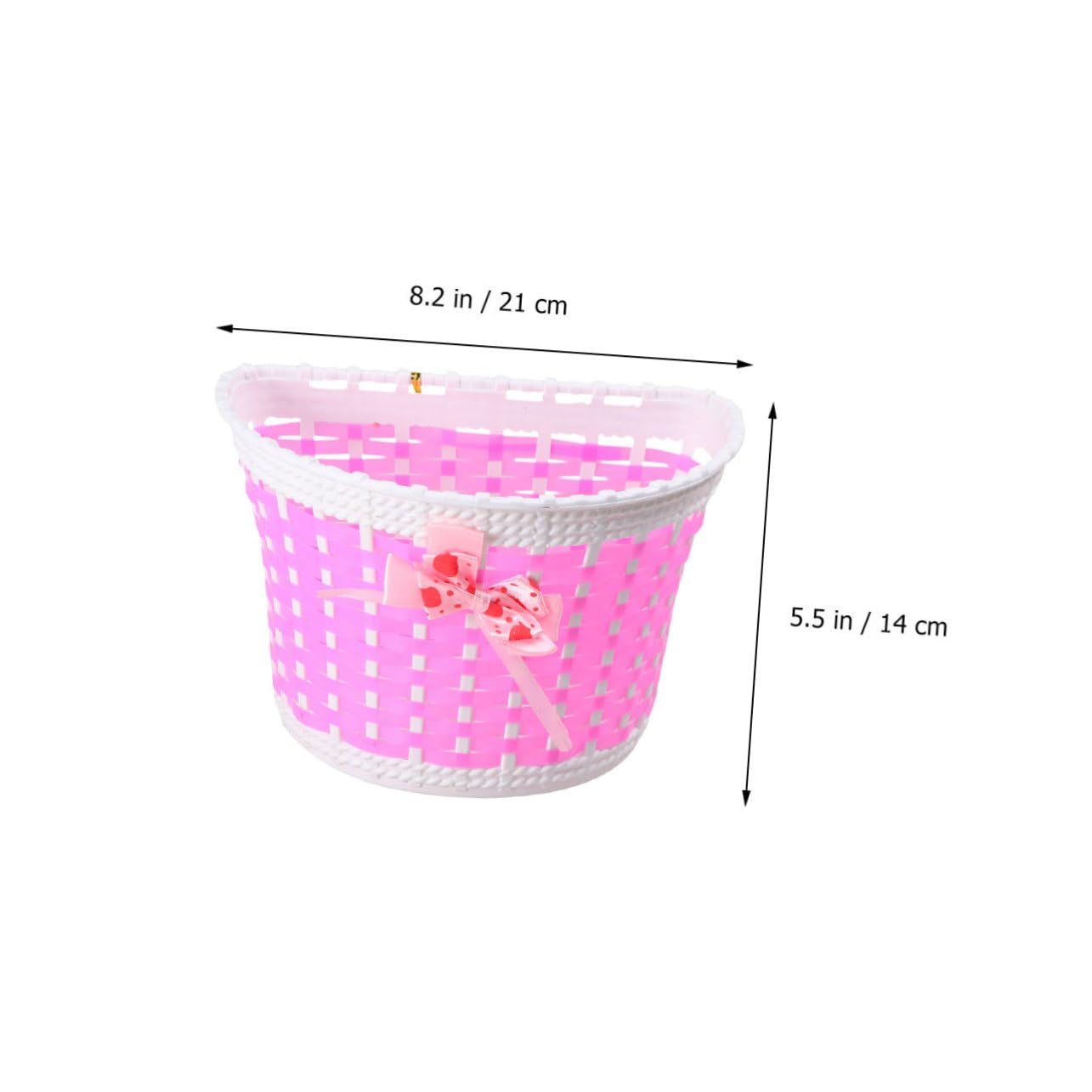 VANZACK Cesta De Bicicleta Cesta Delantera De Bicicleta Cesta con Lazo Delante Timbre De Ciclismo Cesta De Mimbre para Bicicleta Decoraciones para Niños Cestas Tejidas Rosa
