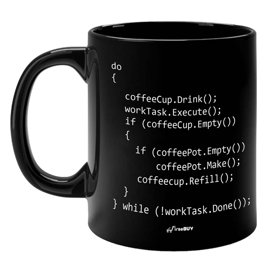 C++ Program Coffee Mug Black - Coding Computer Science Programmer Software Developer Gift Ceramic 11 Ounce Mug