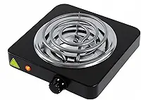 Fogareiro Elétrico Portátil 1 Boca 1000W 220V – Fogão Cooktop de Mesa para Camping, Viagem e Uso Doméstico (Preto)