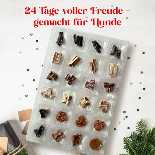 Nur Dieses Weihnachten - 8 Verschiedene Echte Fleischsorten im Hunde Adventskalender – Glutenfrei & Weizenfrei – Exklusive Auswahl: Rind, Ente, Huhn, Fisch