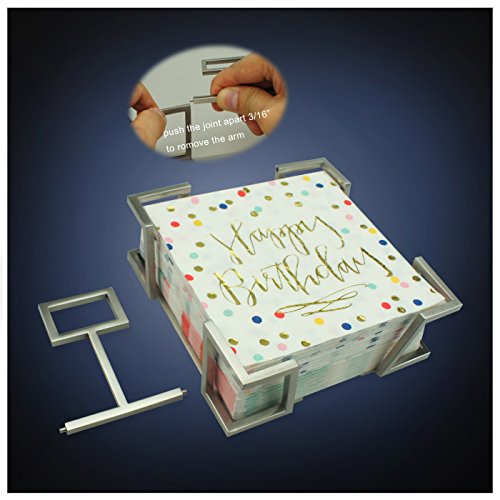 ArtsOnDesk Modern Art Cocktail Napkin Holder st215 Stainless Steel Satin Finish Patent Applying for Cocktail Beverage Crystalware Paper Napkin Holder Dispenser Organizer Christmas Thanksgiving Gift.