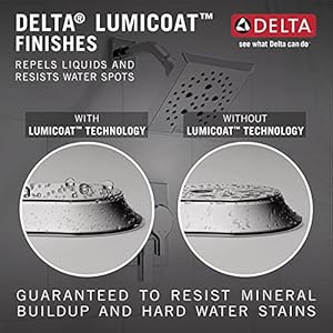 Delta faucet single spray raincan shower head chrome shower head rainfall shower head round shower head metal shower head 175 gpm flow rate lumicoat chrome 52158 pr  urban country home decor