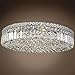 Ibiza Design 9 Light 24" Chrome Flush Mount with Clear Swarovski Crystals
