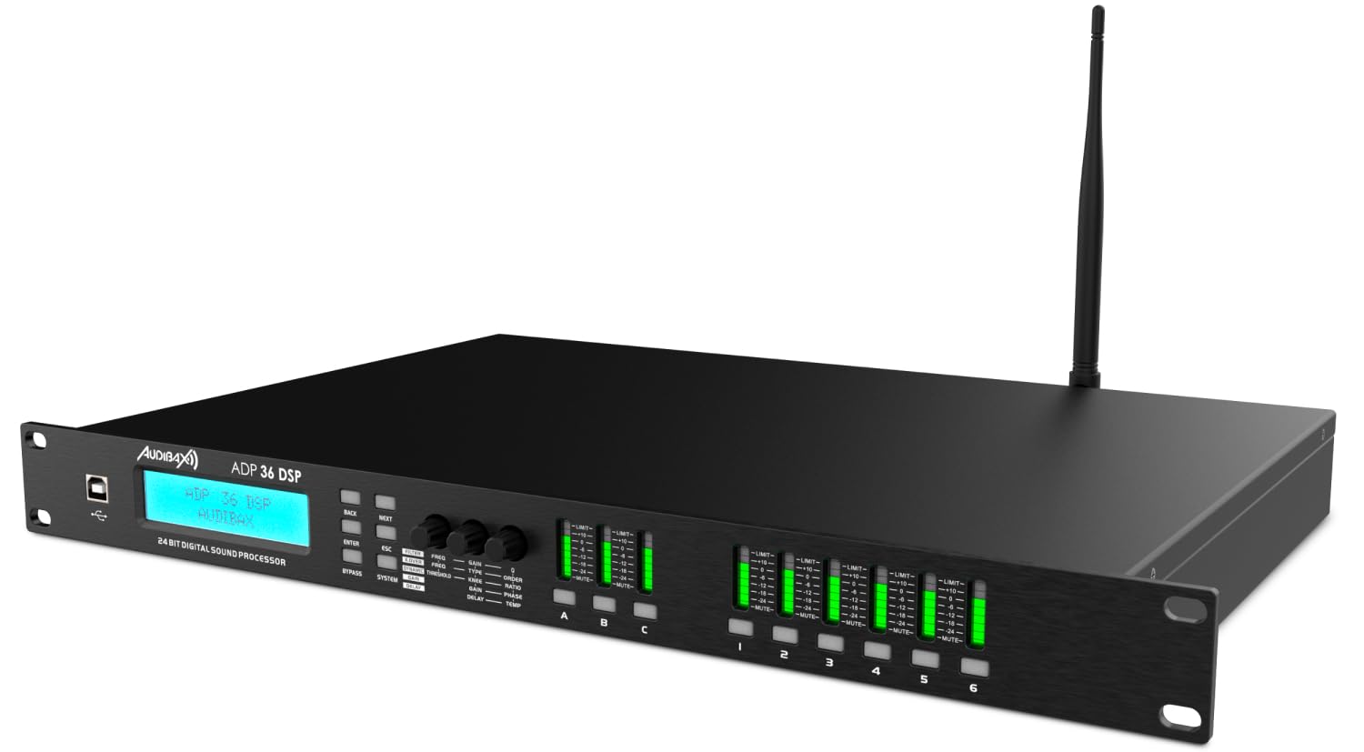 Audibax ADP 36 DSP Procesador de Sonido/Crossover Digital 19" 6 Canales de Salida