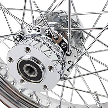 ハーレーフロントスポークホイール Amazon.co.jp: 23 X 3.5インチ ブラック 48 ファットキング スポーク