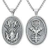 Eusense Hecate Necklace for Men Women Hekate Triple Moon Goddess Jewelry Sterling Silver 925 Hekate Pendant