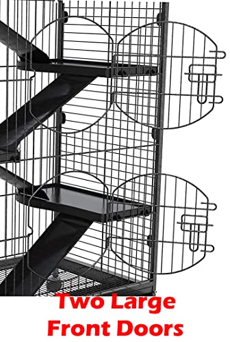 image for Mcage 37-inch Metal Ferret Chinchilla Small Animals Hutch Rolling Cage