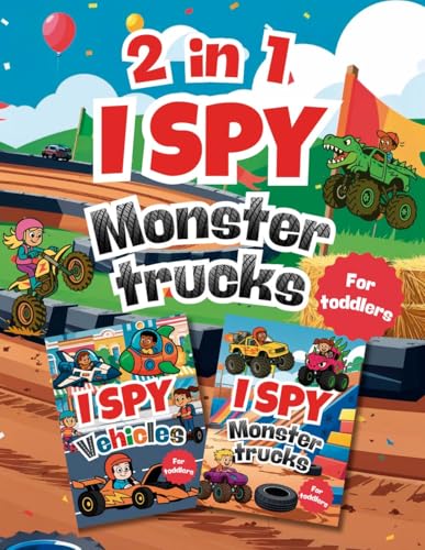 I Spy Monster Trucks 2-in-1: A Fun Search and Find Book for Kids and Toddlers | Includes I Spy Vehicles | Preschool Activity Game | Perfect Gift for Boys & Girls (I Spy Books for Toddlers)