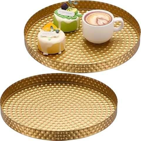 Funnymoom Hammered Gold Serving Trays Cover