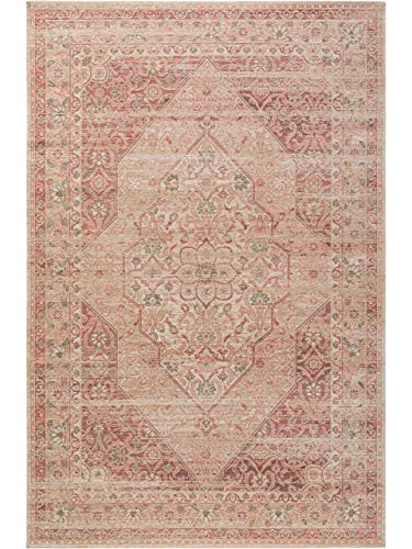 benuta Frencie Tapis tissé Plat Rose 120 x 180 cm – Tapis Vintage Aspect Vieilli