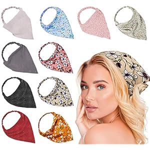 Elastische haarband met bloemenpatroon, 10 stuks, chiffon-hoofd, hoofddoek, haarband, print, vintage bloemenhaarsjaals…