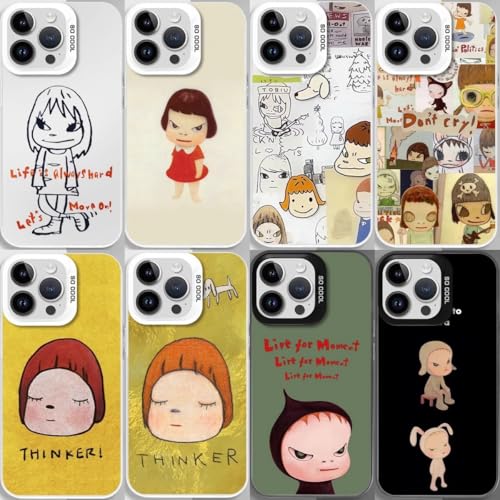 奈良美智 スマホケース 携帯ケース アイフォンケース なら よしとも グッズ TPU 軟殻 透明な 全面保護 脱着簡単 黄変防止 保護ケース 携帯電話カバー 多機種対応 誕生日 プレゼント 非公式 (iPhone15,1)