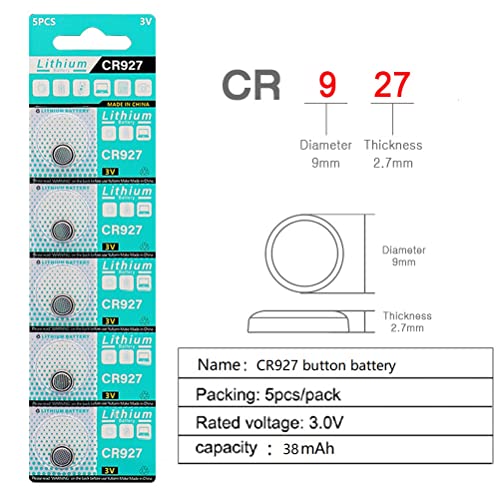 5 Pilas CR927 de Litio 3V Pack para Reloj y Más miniatura 3
