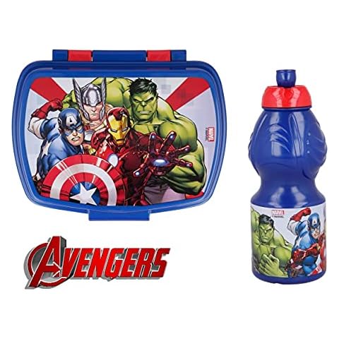 ILS I LOVE SHOPPING Avengers Lonchera y Botella de Plástico Libre de BPA Cover
