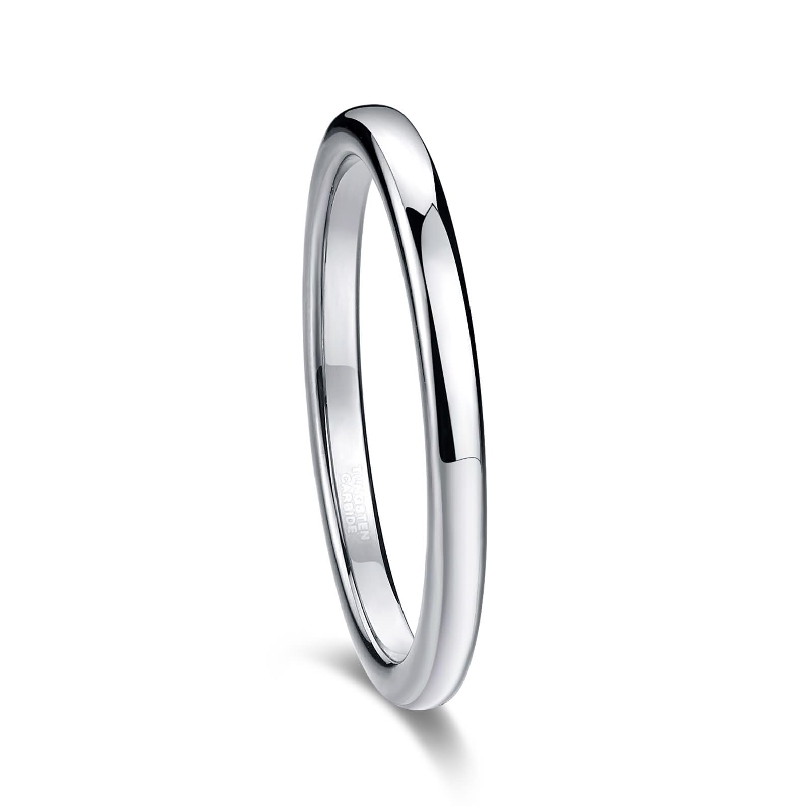 Anello in Tungsteno con Inciso per Donna Uomo, 2MM/4MM/6MM/8MM Rotondo Lucido Anello Fidanzamento Uomo Argento