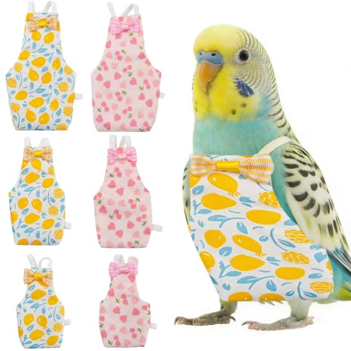 6 Pañales Reutilizables de Algodón para Loros y Cacatúas