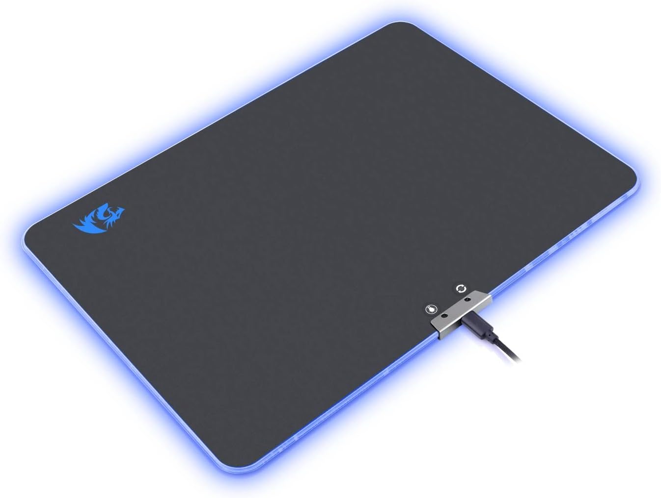 Redragon P010 Gaming Mouse Pad, RGB LED Lighting Effects, Wired, Hard Non-Slip Rubber Low Friction Surface Mouse Mat for MMO Computer Windows PC Gamers (13.8 x 9.8 Inch)