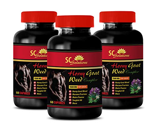 Enhancement - Horny Goat Weed - EPIMEDIUM 1560MG - All Natural Premium Herbal Blend - Promotes Healthy Sexual Vitality - Horny Goat Weed - 3 Bottles (180 Capsules)