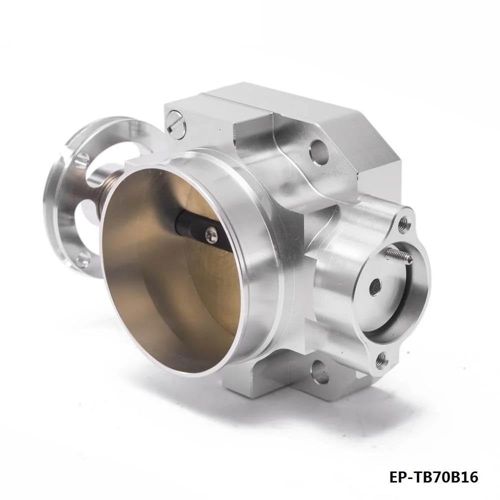 Sensor posición Acelerador Colector De Admisión Plateado Aluminio Cuerpo del Acelerador 70mm para Civic B16 B18 D16 F22 B20 D/B/H/F EG EK H22 EP-TB70B16 Cuerpo de Acelerador
