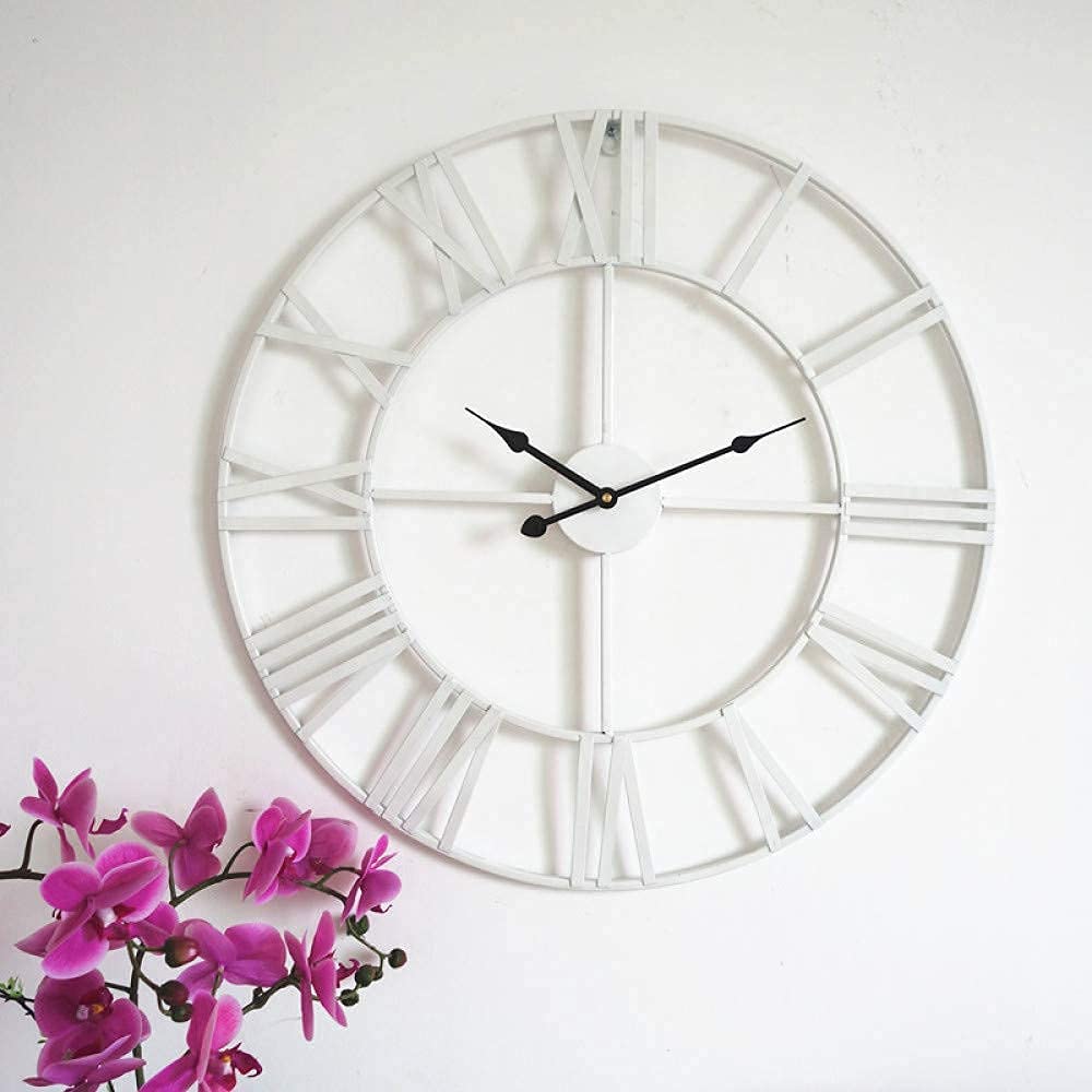 Horloge extérieure en fer forgé au design haut de gamme et finition bronze métallique