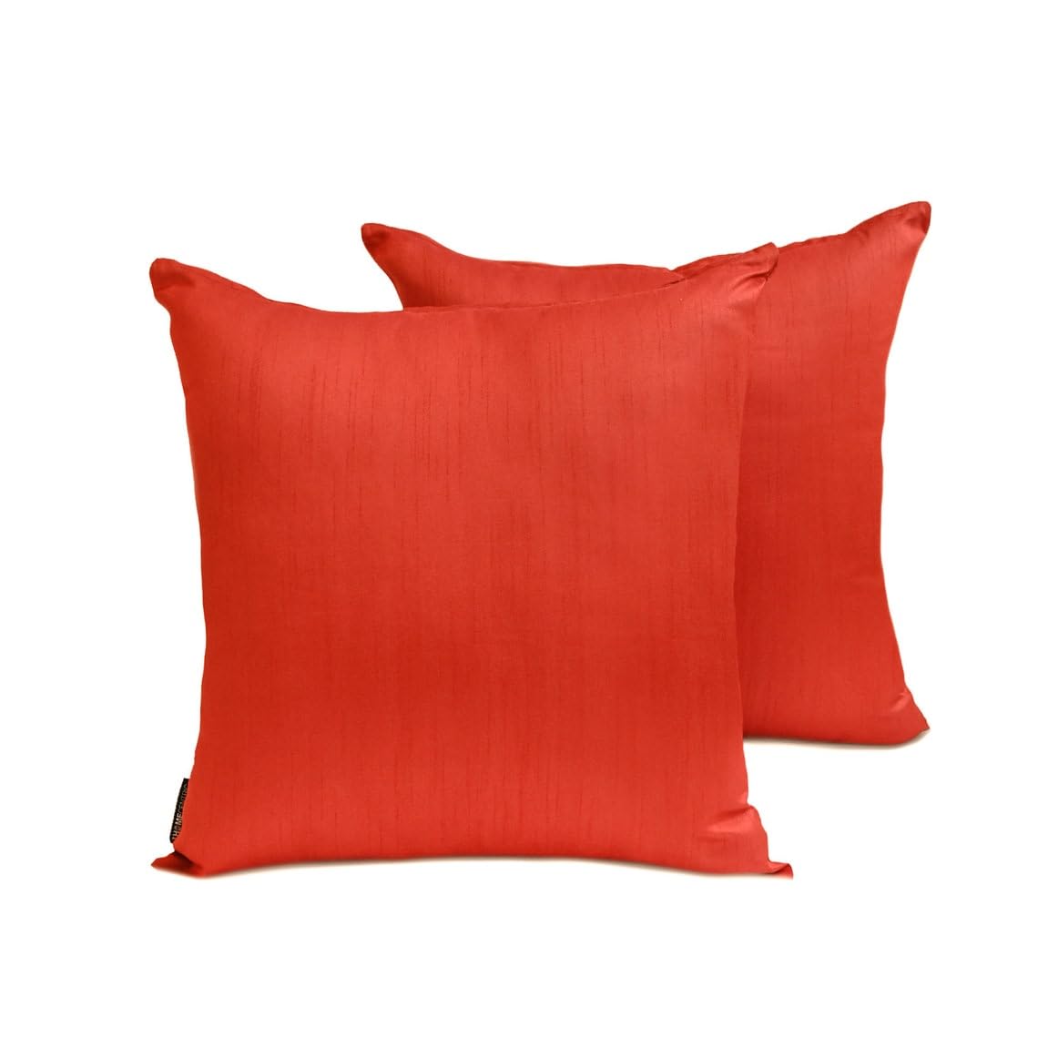 The HomeCentric Orange Art Silk Lumbar Cushion Covers 35x65 cm, Pack of 2 Solid Plain Luxury Accent Cushion Cover for Sofa, Couch, Bed, Living Room, Bedroom & Modern Home Décor - Orange Luxury