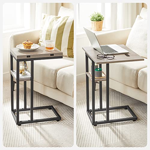 HOOBRO Beistelltisch, Klappbarer Sofatisch, C Form, Couchtisch – Ansicht 5