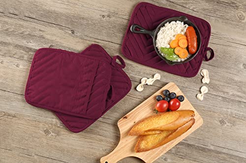 Veikery Oven Pot Holder With Pocket Cotton Heat Resistant Coaster Potholder Kitchen Hot Pad Oven Mitts For Cooking And Baking Square 7"X9"Set Of 5 thumb #6