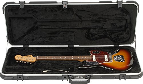 Image of SKB Fender Jaguar /Jazzmaster Hardshell Case, Rubber-Modified Styrene Hard Case with Plush Interior and TSA Latches for Travel Protection