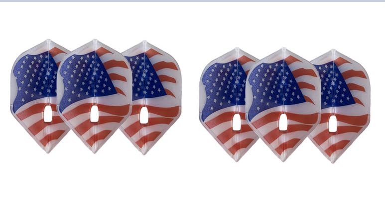 Ailettes de fléchettes L1 Pro L-Style drapeau américain x6 pour pointes acier et soft