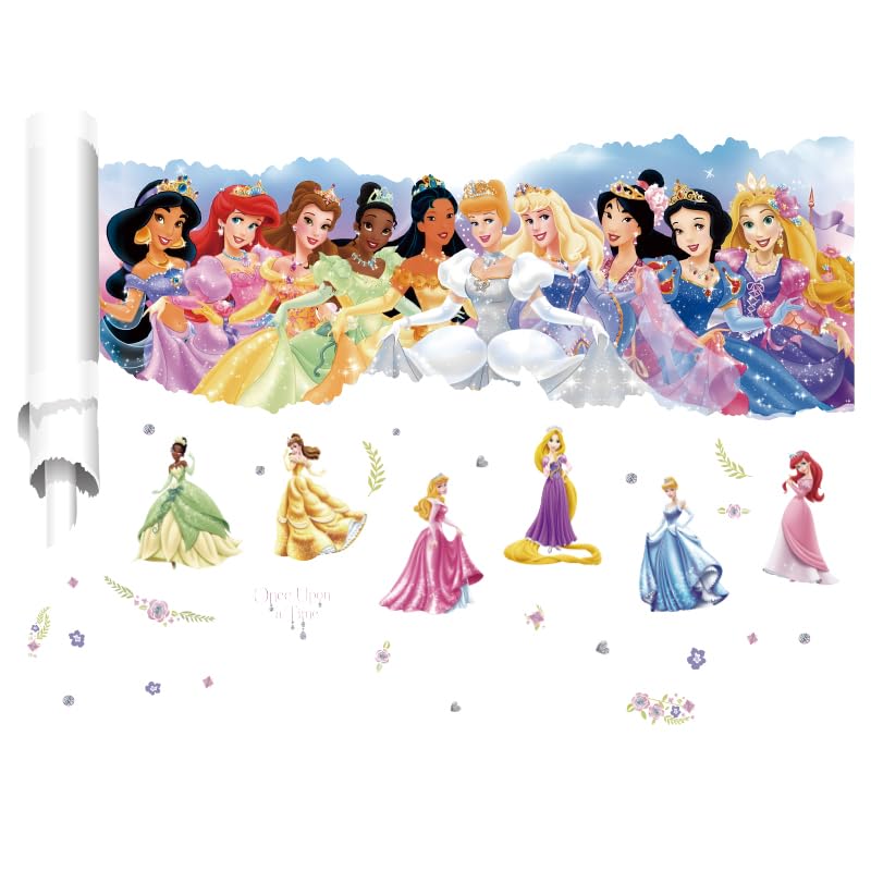 Kibi Princesas Pegatinas De Pared Stickers Infantiles Pared Princesas Casa De Pared Etiquetas De La Pared Niños Dormitorio Bebe, Artes Decorativas Wall Stickers 2x40cmx80cm