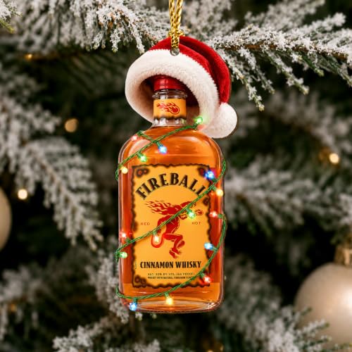 365RUSTIC Cinnamon Whisky Christmas Ornaments 2026, Wine Wooden Ornament, Drinking Hanging Keepsake, Funny Christmas Tree Decoration, Xmas Gift for Wine Lover