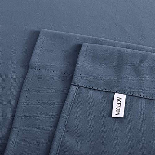 NICETOWN Blackout Room Darkening Curtain Balloon Valance Drape for Kitchen Window, Farmhouse Rod Pocket Curtain Panel for Bathroom Living Room, 52" Wide by 63" Long, Stone Blue, 1 Panel by NICETOWN - Used condition - Image 7
