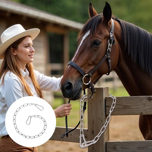 Kette Silber Metallkette 61cm Stahlkette Edelstahlkette mit Bergsteigerschnallen Hängesessel Kette Verlängerungskette für Drinnen Draußen Hängematte Außenzäune Außenhoftüren