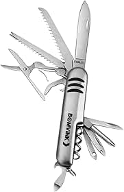 Canivete Suíço 15 Funções Inox Multifuncional Camping Pesca - Tesoura, Abridor de latas, Chave Phillips, de Fenda e +