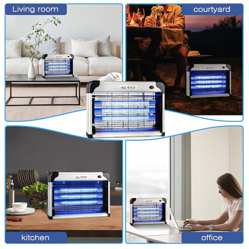 Electric Fly Zapper Indoor Uk | Bug Zapper Indoor With 1800V Grid | Fly Killer Electric,18W Led Bulbs For Home Use,Pest Control For Interior And Outdoor (Uk Plug) - 7