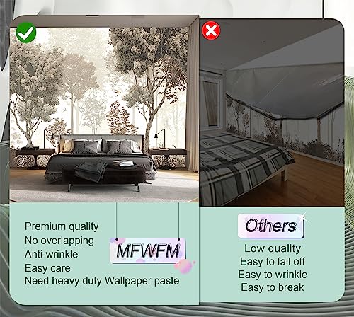 Mfwfm Vintage Forest Wallpaper Nature Wall Mural Fabric Wallpaper Modern Decor(Not Peel N' Stick) #TOP5