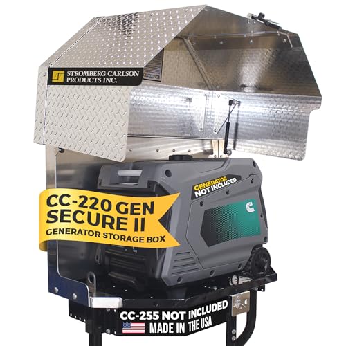 Stromberg Carlson CC-220 Gen Secure II Generator Box – Secure Storage with Tie-Down Rings, Anti-Theft Design, Propane Ventilation, Durable Aluminum, Trailer Ready, A-Frame & 4” Square Bumper Adapters