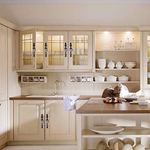 Fvstar 10pcs 6.7\" Crystal Cabinet Knobs with Black Backplate Decorative Diamond Drawer Dresser Pulls Clear Glass Vanity Wardrobe Handles Furniture Door Hardware for Kitchen Bedroom Bathroom - Thumbnail 4