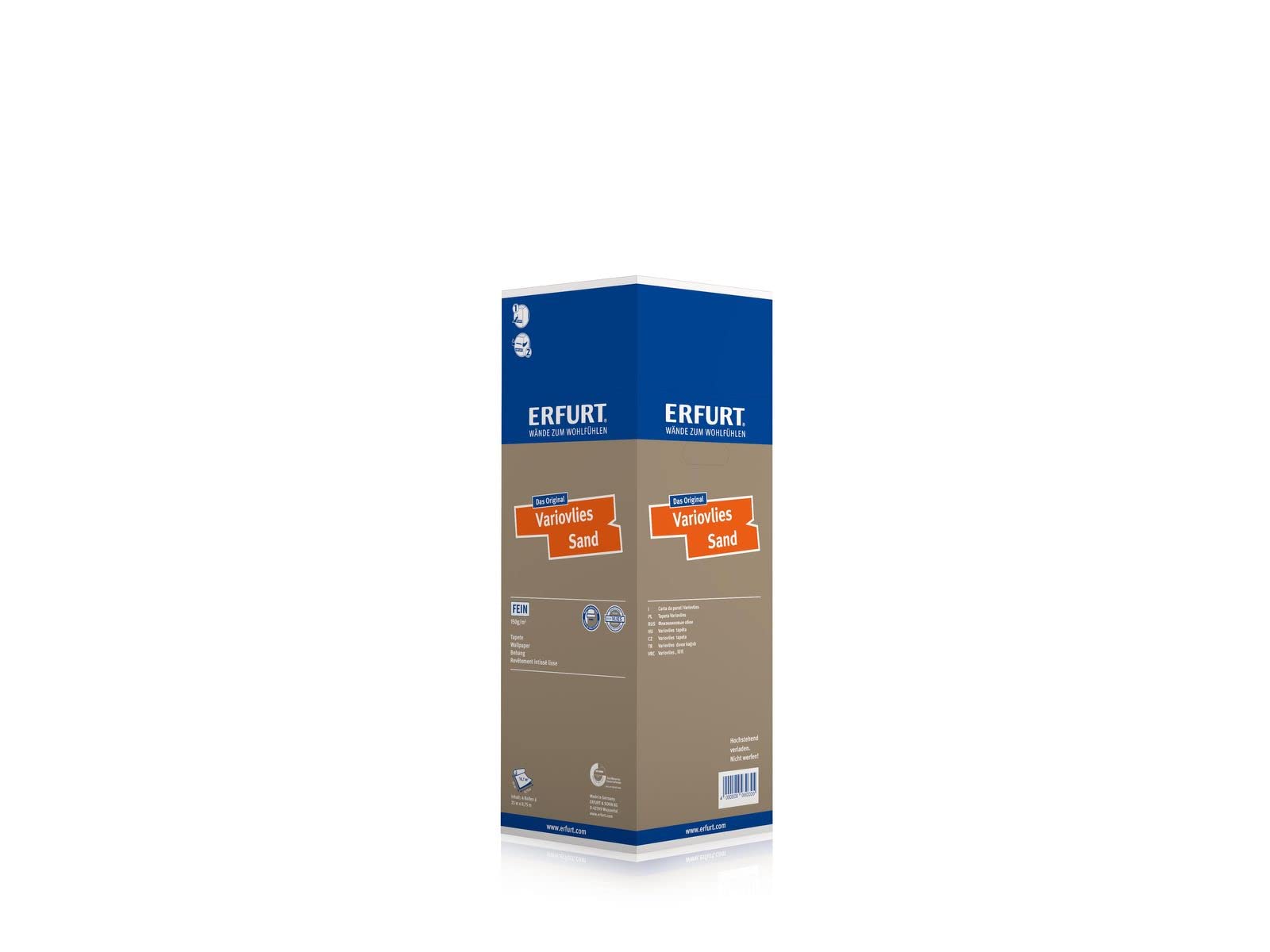 ERFURT Variovlies Sand 25X0.75 fein strukturierte Vliestapete 4 Rollen 1003703
