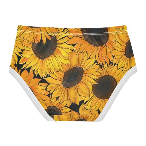 Sunflowers Yellow Black Girls Underwear Toddlers 2t Cotton Girl Panties Cute Artistic Kids Briefs Undies2