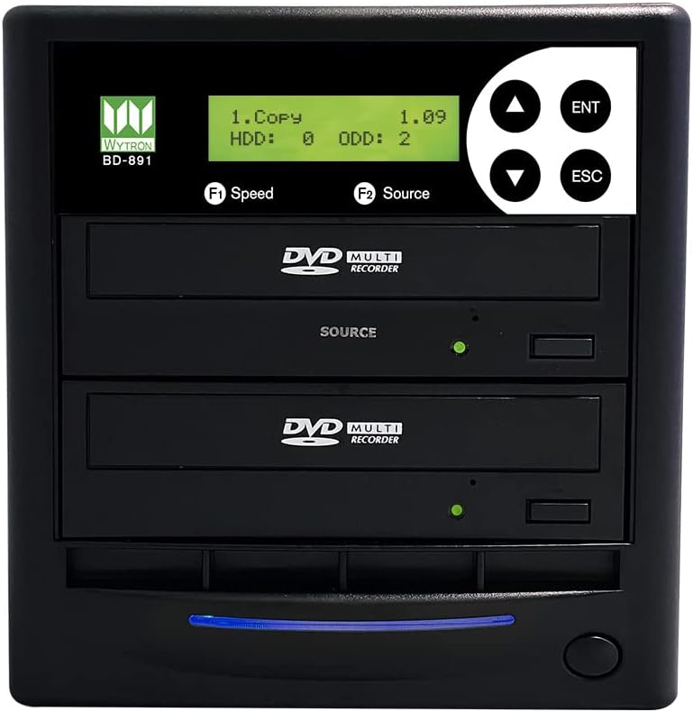 1 to 1 24X DVD Duplicator SATA CD DVD Burner - Standalone Copier Duplication Tower WY-S1T-DVD-BK