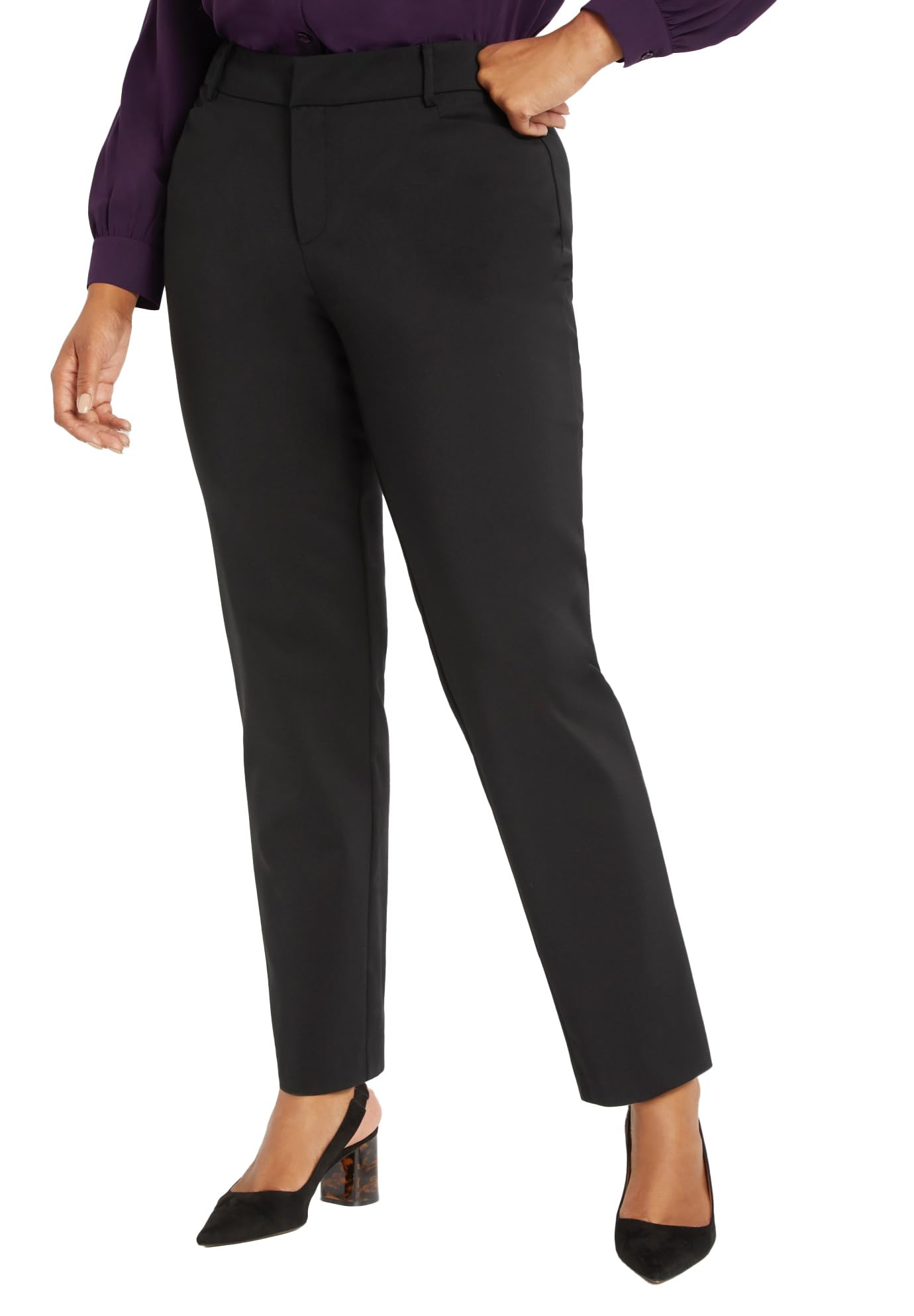 ELOQUII Kady Fit Double-Weave Pant
