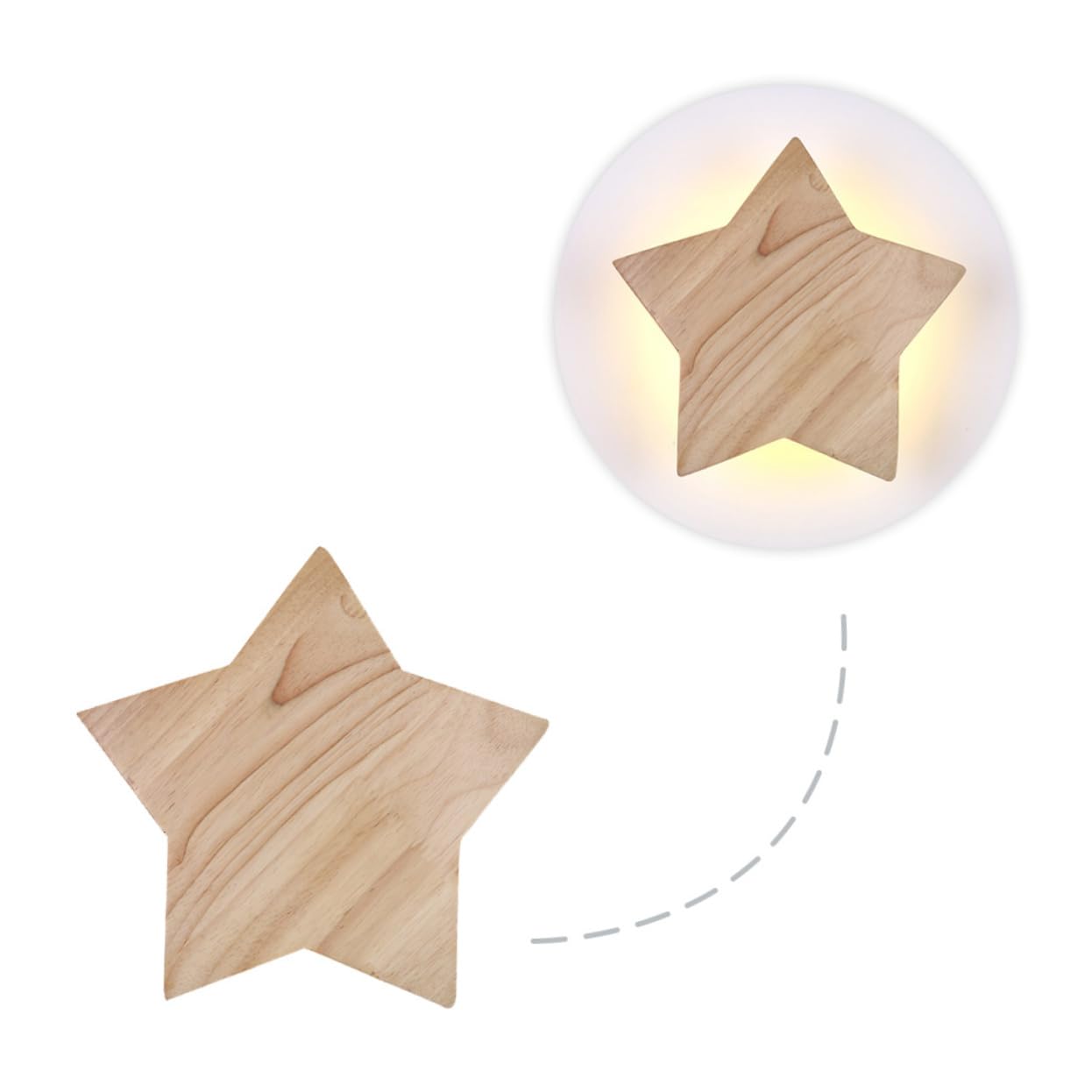 Artibetter 9w Lámpara Led Infantil Decorativa Madera Natural Luz Cálida Dormitorio Sala Estar Pasillo