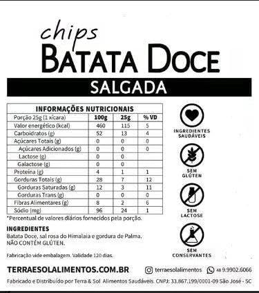 Batata Doce Chips - TERRA E SOL ALIMENTOS (500G, SALGADA)