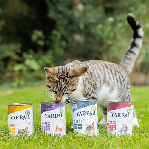 YARRAH Bio Katzenfutter Bröckchen Huhn 405g, 12er Pack (12 x 405 g)