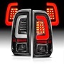 AmeriLite for 2008-2016 Ford F250 F350 F450 SD Pickup Truck Black C-Type LED Tube Replacement Tail Lights w/ Reverse Bulb - Passenger and Driver Side