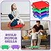 Jerify 4 Pieces Sports Scooter Board with Handles Plastic Casters Floor Sitting Scooter Boards for Kids Children Gym Indoor Outdoor Activities Play Equipment, 11.22 x 11.22 inch(Multi Colors)