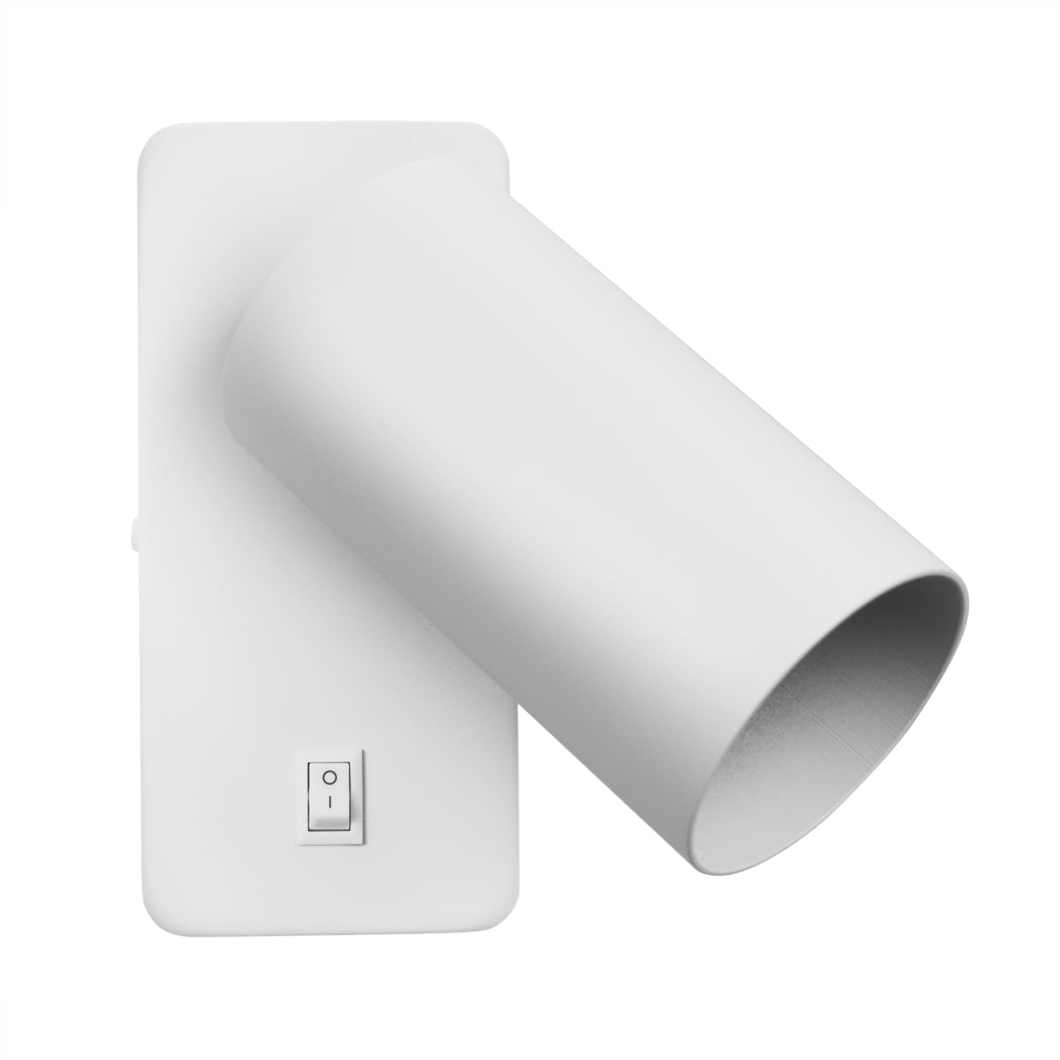 Maclean MCE369 Aplique de Pared GU10 con Interruptor Máx. 40W | Punto Giratorio | Diseño Moderno para Salón, Dormitorio y Pasillo | 55x100 mm (Blanco, 2 unidades con luz blanca cálida de 7W)