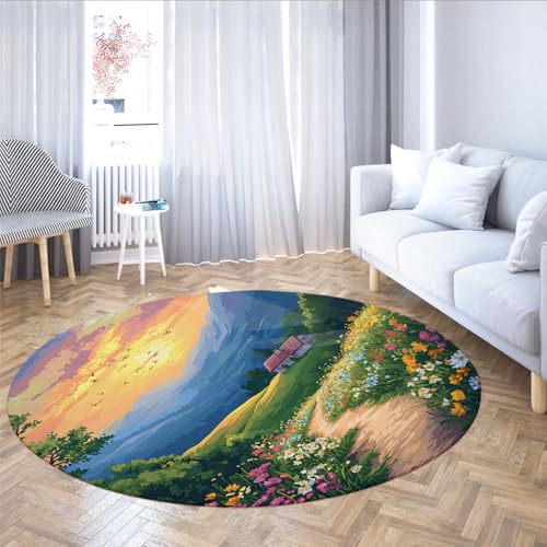 Tapis lavable fleurs sauvages mince pour décoration intérieure propre - 4