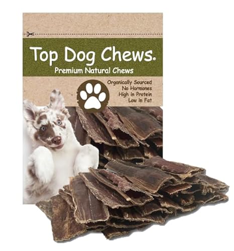 Top Dog Chews 5"- 6" Roasted All Natural Beef Esophagus Jerky, 30-Pack – Free Range Beef Gullet Jerky Dental Treats for Dogs, Single-Ingredient Dog Treats for Small, Medium & Large Dogs